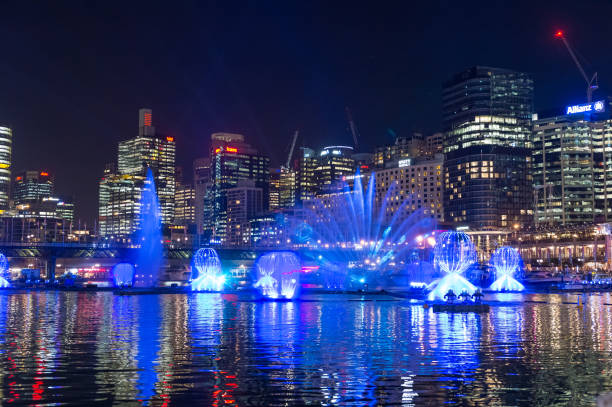 istock Spectacular water and light show in Darling Harbour 981605294