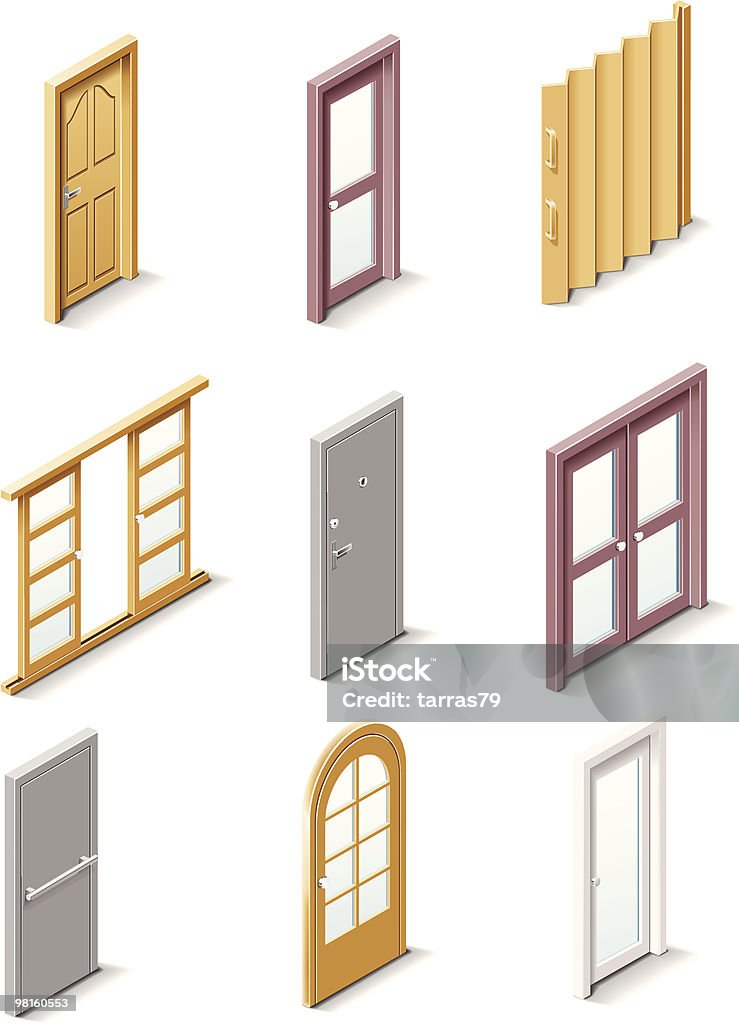 Building products icons. Doors  Door stock vector