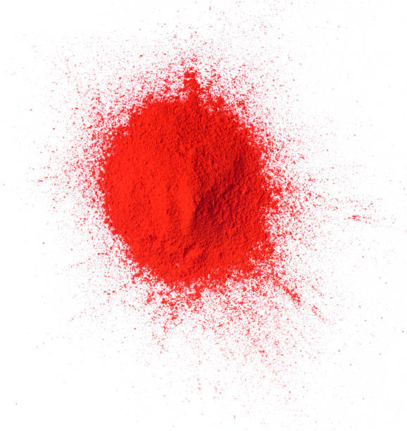 tas de poudre de couleur rouge - powder paint photos et images de collection