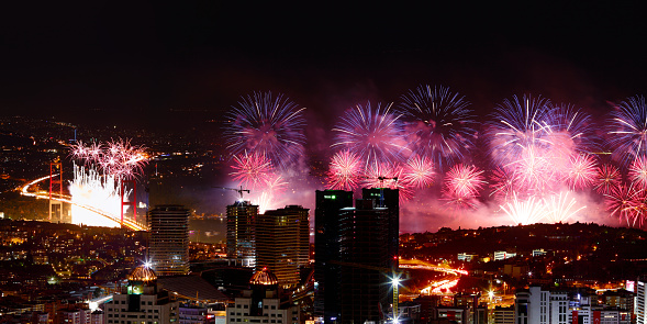 A panoramic photo of the celebration day of Turkish Republic Day on October 29th