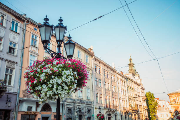 istock lantern on Market square in Lviv, Ukraine 981616190