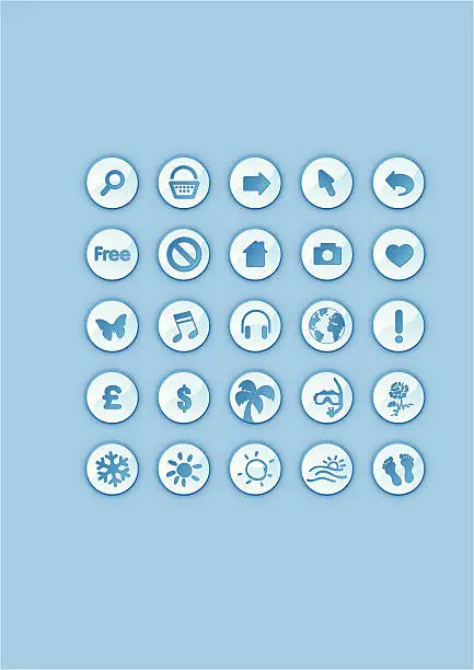 Vector illustration of icons/buttons - illustration