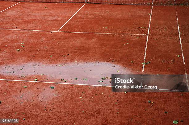 Изза Дождя — стоковые фотографии и другие картинки Дождь - Дождь, Теннис, Базовая линия