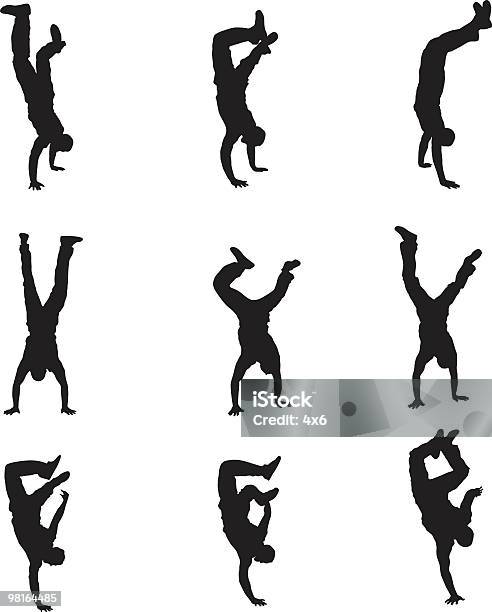 Diferentes Tipos De Handstands - Arte vetorial de stock e mais imagens de Dançar - Dançar, Adolescente, Adulto