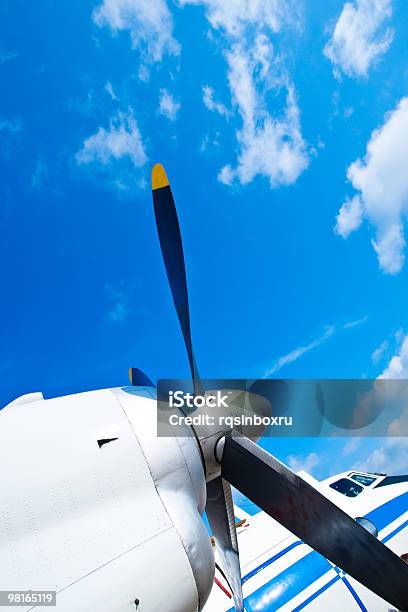 Preto Asas De Um Avião No Céu Azul Motor - Fotografias de stock e mais imagens de Aviação Geral - Aviação Geral, Avião, Avião Particular