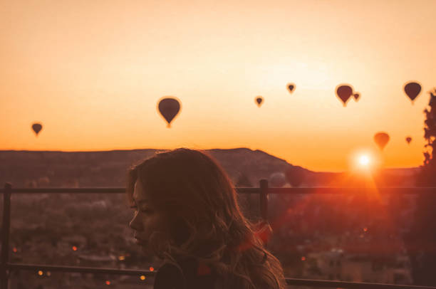 Asian woman getting away from it all in Cappadocia