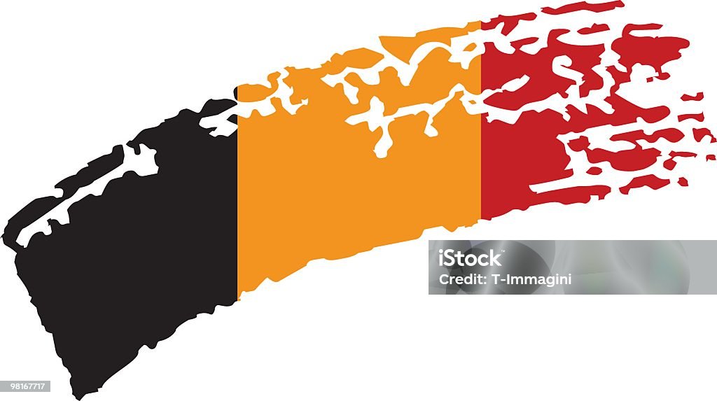 Belgio bandiera dipinta - arte vettoriale royalty-free di Bandiera