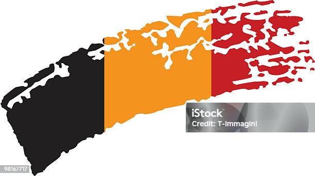 Belgio Bandiera Dipinta - Immagini vettoriali stock e altre immagini di Bandiera - Bandiera, Belgio, Colore nero