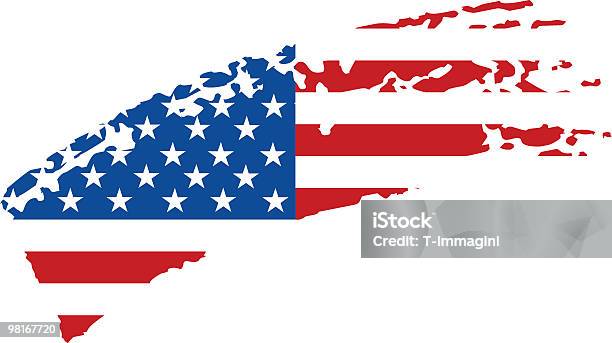 Usa Bandiera Dipinta - Immagini vettoriali stock e altre immagini di Bandiera - Bandiera, Bandiera degli Stati Uniti, Bianco