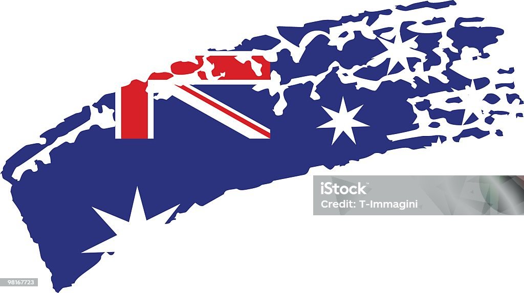 Malowane Flaga Australii - Grafika wektorowa royalty-free (Atrament)