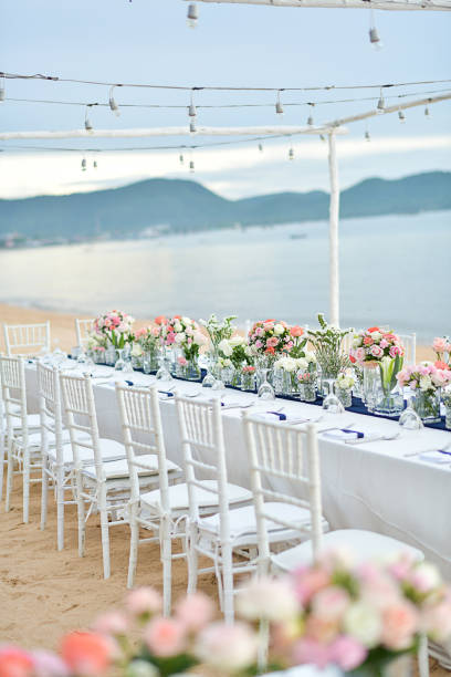 istock Beach Wedding Ceremony on the beach with sea and sky in romantic 981683480