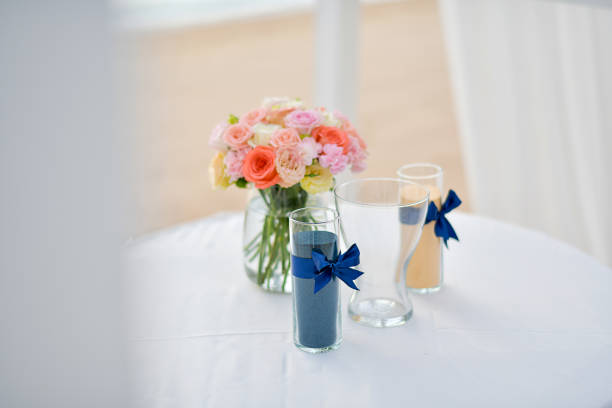 Beach Wedding Ceremony on the beach, selective and soft focusBeach Wedding Ceremony on the beach, selective and soft focus