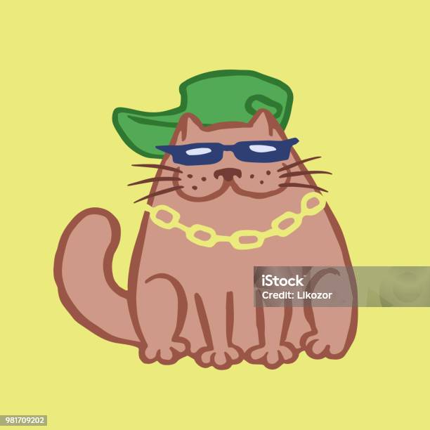 Catseue Rapper Cut Rapper Cat Illustration Stock Illustration - Download Image Now ...