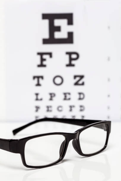 istock Eyeglasses with eye chart in the back 981714550
