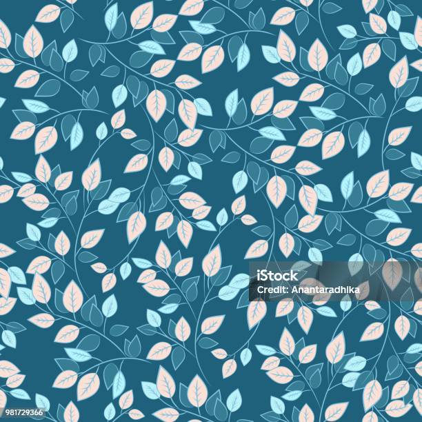 Pattern With Leaves 1 Stock Illustration - Download Image Now - Foliate Pattern, Vector, Abstract