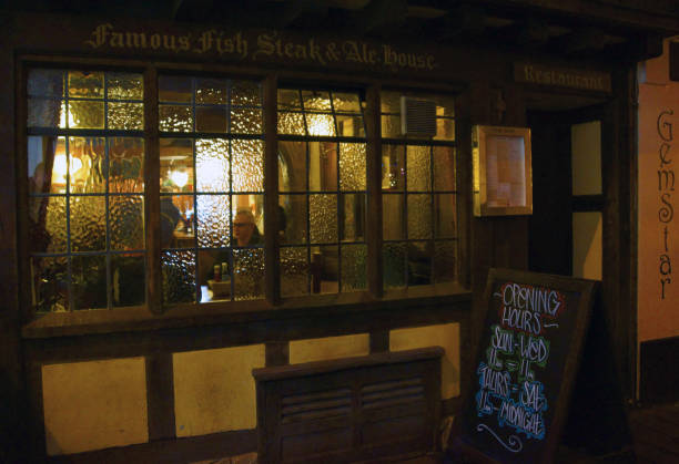 Timber framed restaurant Gert and Henry's. The building is from the 1600's located in the downtown market area, York, England, UK.