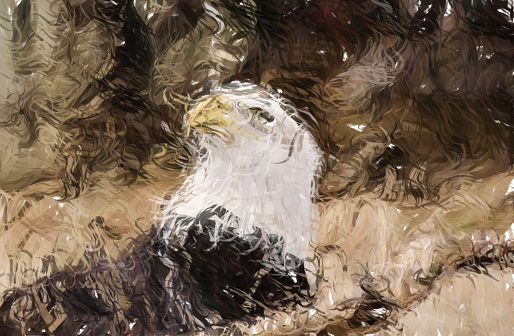 A digital illustration of an Eagle in natural habitat