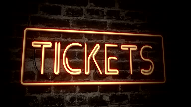 Tickets neon sign