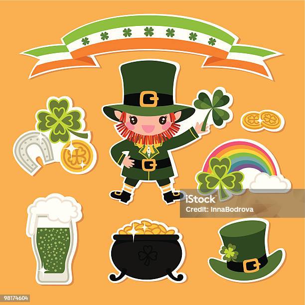 Stpatricks Day Symbols Stock Illustration - Download Image Now - St. Patrick's Day, Pot Of Gold, Vector