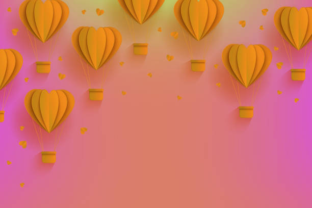 illustrazioni stock, clip art, cartoni animati e icone di tendenza di modello di sfondo vettoriale papercut mongolfiera - hot air balloon illustration and painting origami airplane