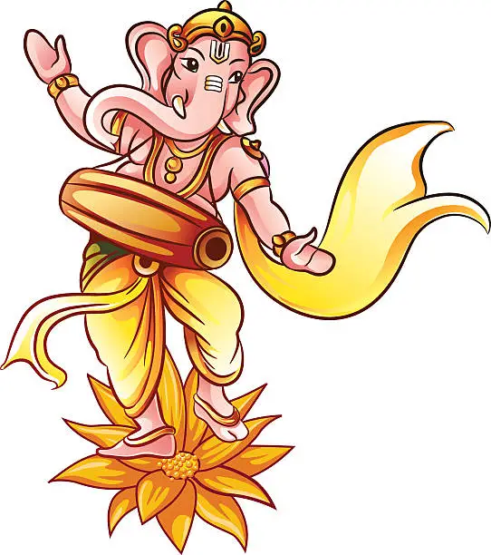 Vector illustration of Dancing Ganesha