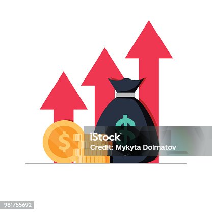 istock Income increase strategy, Financial high return on investment, fund raising and revenue growth or interest rate. 981755692