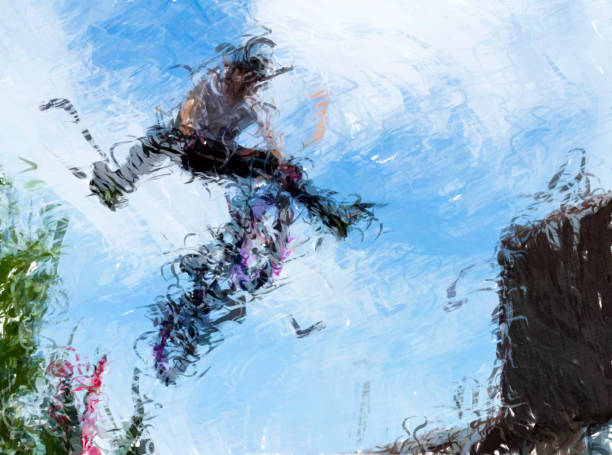 istock freestyle bmx biker at skatepark - Digital illustration 981771928