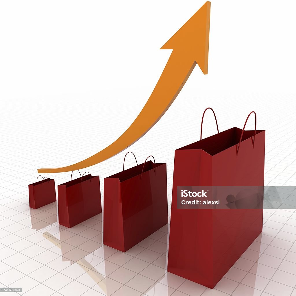 Diagramma di crescita delle vendite - Foto stock royalty-free di Analizzare
