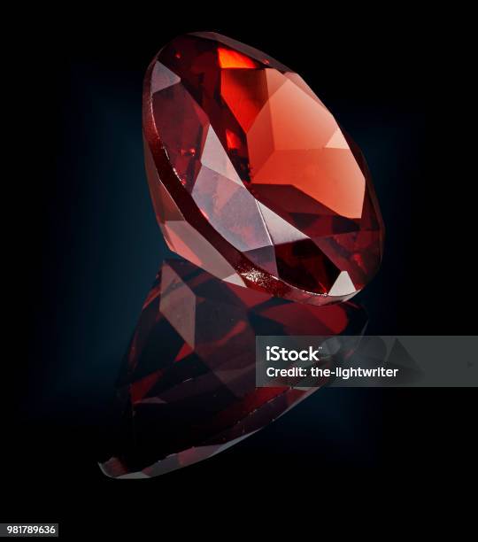 Ruby Gem Stone Isolated On Black Background Stock Photo - Download Image Now - Garnet, Gemstone, Ruby