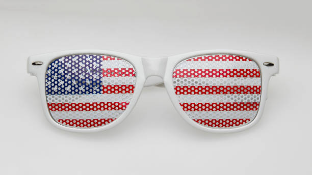 istock Sunglasses with american flag 981795768