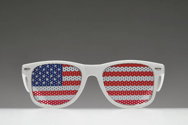 istock Sunglasses with american flag 981796352