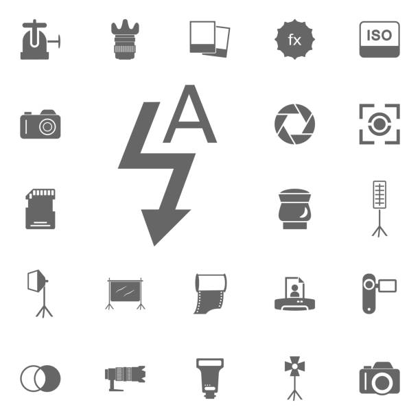 ilustrações de stock, clip art, desenhos animados e ícones de auto flash icon. simple element illustration. symbol design from - lamp lighting equipment light reading