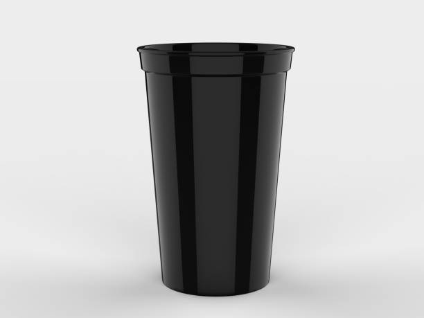 coppa stadio promozionale vuota per il branding e il mock up. illustrazione di rendering 3d. - disposable cup plastic recycling cup foto e immagini stock