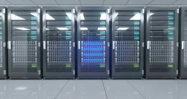 istock Big High Tech Server Data Center With Reflective Floor And A Lot Of Servers Artificial Intelligence Concept. 3D Rendering 981814674