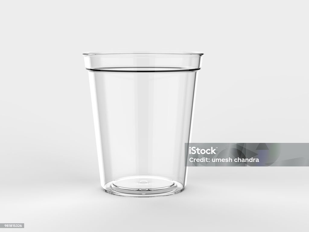 Blank Promotional Stadium transparent Cup For Branding and mock up. 3d rendering illustration. Blank Promotional Stadium transparent Cup For Branding and mock up. Plastic Stock Photo