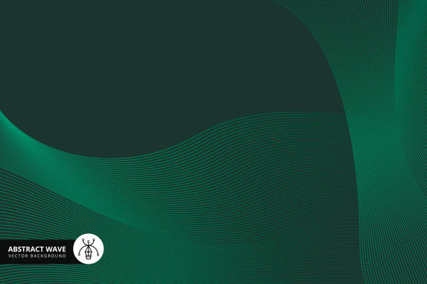 фон технологии линейных шаблонов - green background wave abstract light stock illustrations