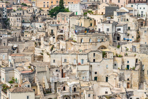 istock Sassi di Matera panoramic view of old town, Basilicata, Italy. 981827826