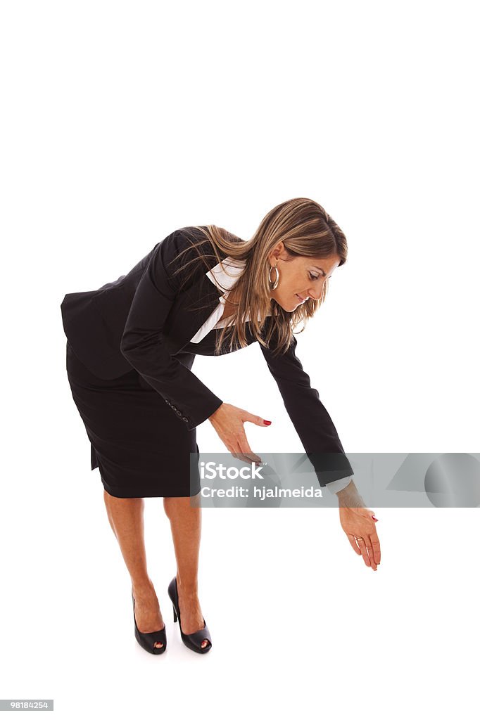 Businesswoman bending over  Reaching Stock Photo