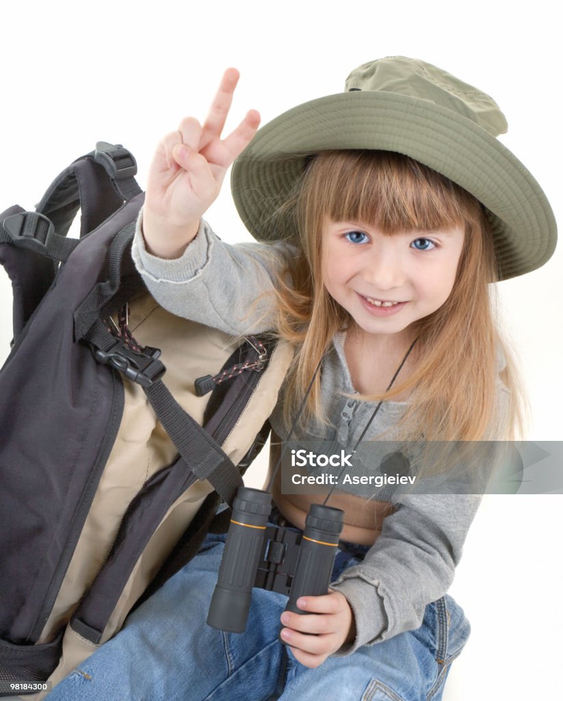 Bambino ragazza-Turista - Foto stock royalty-free di Abbigliamento