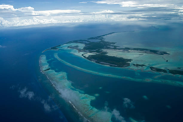 Los Roques Islands aerial view stock photo