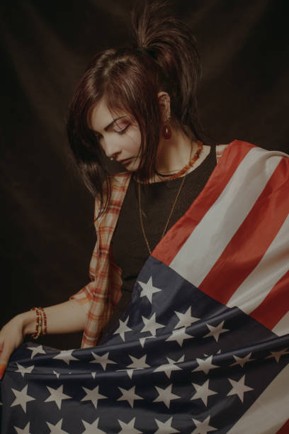 istock Girl with USA flag 981863374
