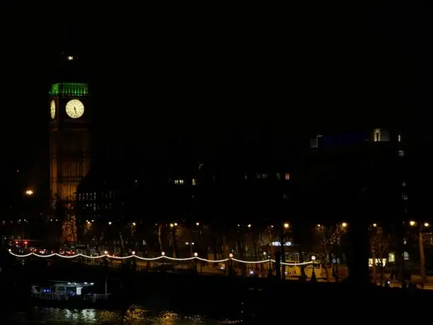 Dark photograph of Big Ben/Houses of Parliament