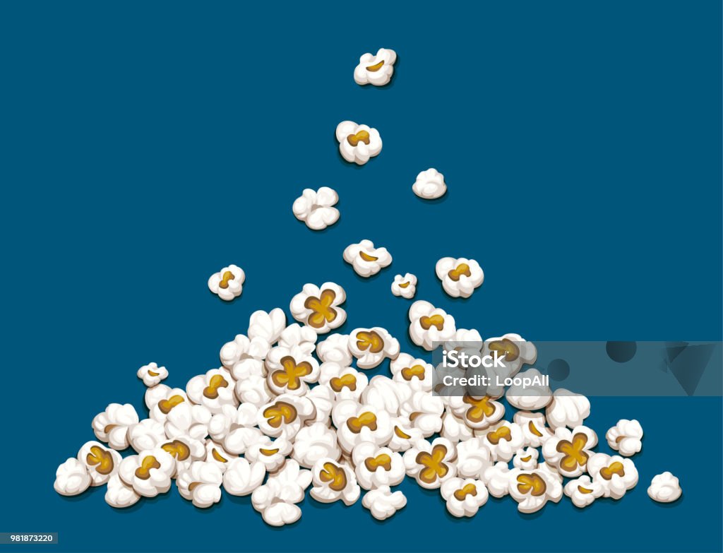 Popcorn fallen auf Heap-Vektor-Illustration. - Lizenzfrei Popcorn Vektorgrafik