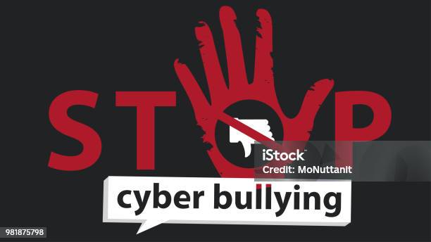 Stop Cyber Bullying Banner Vector Graphic Design For Campaign Stock Illustration - Download Image Now