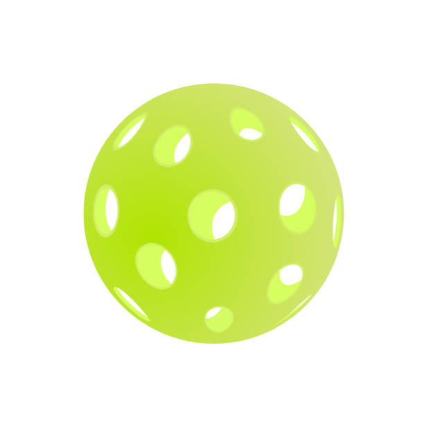 pickleball vektor-illustration isoliert auf weißem hintergrund - racket ball indoors competition stock-grafiken, -clipart, -cartoons und -symbole