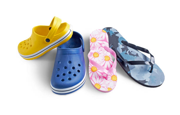 istock Summer footwear flip flop and clogs 981878852