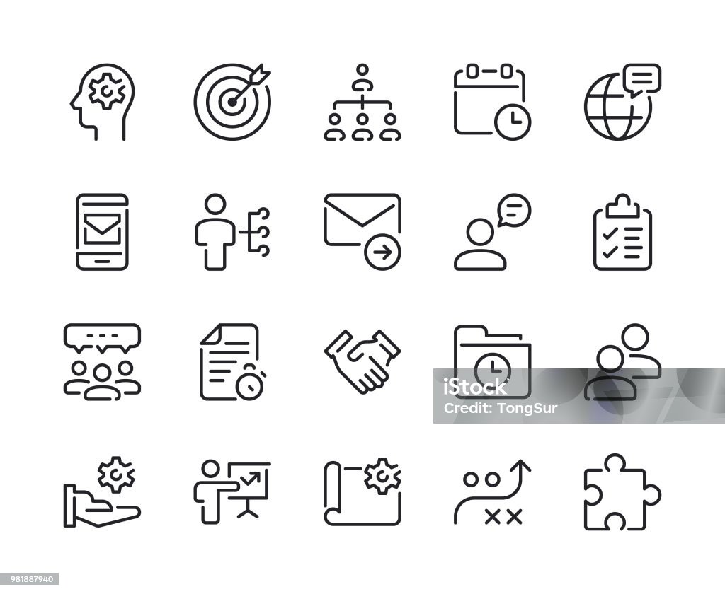 Project Management Line Icons Project Management Line Icons Vector EPS 10 File, Pixel Perfect Icons. Icon Symbol stock vector