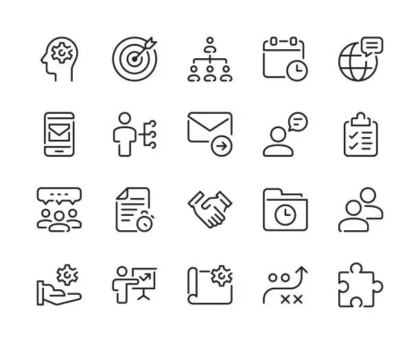 Vector illustration of Project Management Line Icons