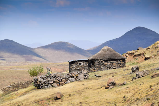 Traditional farm in the mountains of Lesotho
