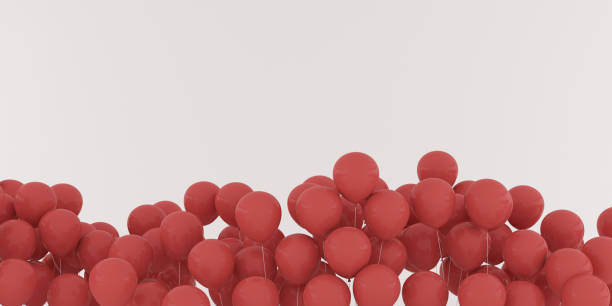 istock Abstract of floating colored balloon isolated on white background,minimal idea design.3D rendering 981943412